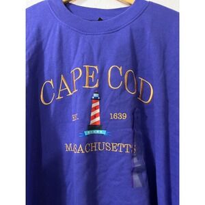 Cape Cod Lighthouse Crewneck Sweatshirt XL Royal Blue Massachusetts Est 1639